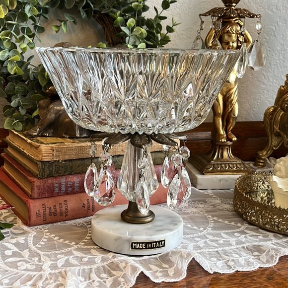 Vintage Other - VTG Italian Crystal pedestal bowl